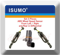 3 ABS Wheel Speed Sensor Front-L/R & 1in Differential Fits: F250 F350 Heavy Duty