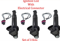 (3 Blades) Set of 3 Ignition Coil W/Connector Fits:OEM#27301-3E100 Santa V6 2.7L