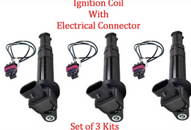 (3 Blades) Set of 3 Ignition Coil W/Connector Fits:OEM#27301-3E100 Santa V6 2.7L
