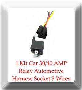 1 Kit Car 30/40 AMP Relay Automotive Harness Socket 5 Wires SPDT 5 Pin DC 12V