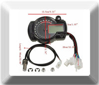 15000 RMP Motorcycle Speedometer Gauge Universal LCD Digit Tachometer Odometer