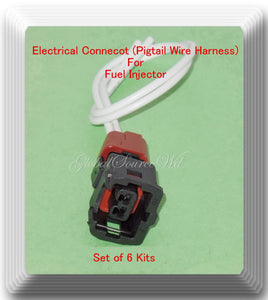 Set 6 Kit Electrical Connector for Fuel Injector FJ21 Fits:BMW  Dodge Eagle 