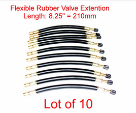 10 Kits Flexible EPDM Rubber Tire Valve Stem Extension 8.25" / 210mm  Φ12/10mm