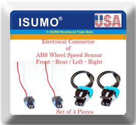 4 x Connector of ABS Wheel Speed Sensor Front-Rear L&R Fit: Hummer H2 2003-2007