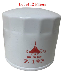 Lot of 12 Oil Filter Z193 Fits Chevrolet Chrysler Dodge Hyundai Isuzu Mitsubishi