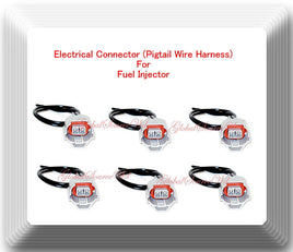 (6 Pc) Electrical Connector of Fuel Injector FJ661Fits: Santa Fe GX350 Sorento &