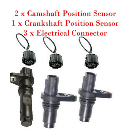 3 Pcs Camshaft / Crankshaft Position Sensor + Connectors Fits Tacoma 2016-2020