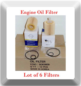 Lot 6 x Eng Oil Filter V-PRO Made In Korea SOE5609 Fits: Lexus Toyota 2006-2021