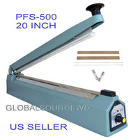 20" PFS-500 Hand Impulse Sealing Machine+10 Heating Elemlents + 10 PTFI Sheets