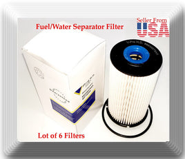 6 X WF10245 Fuel Filter Fits:Ram 1500 2014-2019 V6 3.0L Turbo Diesel Engines