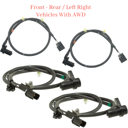 4 XABS Wheel Speed Sensor Front Rear L/R Fits Outlander 2003 - 2006 AWD