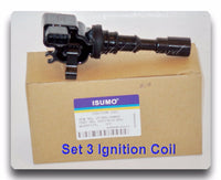 Set of Spark Plug Wire Set & 3 Kits Ignition Coil Fits:Kia Sorento 03-06 V6 3.5L