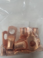 10 PCS 1/2" Bare Copper Battery Terminal Lugs - 2 Gauge - CL2012