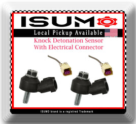 Set of 2 Knock Sensor W/Connectors Fits GM GMC Hummer Isuzu Saab 2003-2006 