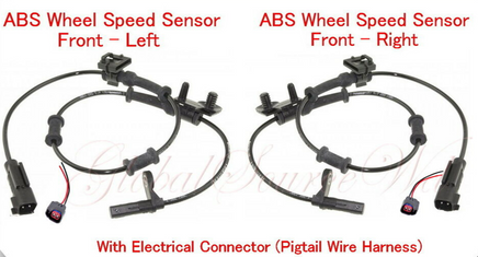 2 ABS Wheel Speed Sensor Front Left & Right W/Connector fit Chrysler Dodge 11-14