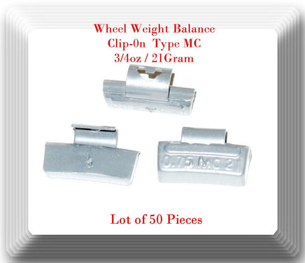 50 Pcs CLIP-ON Wheel Weight Balance MC Type 0.75oz 3/4oz For All Type Alloy Rims