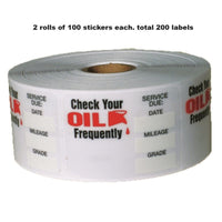 200 STATIC CLING OIL CHANGE STICKER DECAL FREE SHIPPING