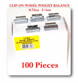 100 Pieces ZN CLIP-ON Wheel Weight Balance 0.75oz 3/42 oz AW075oz Lead Free