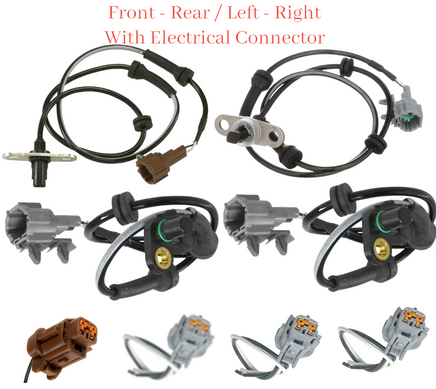 4 ABS Wheel Speed Sensor & Connectors Front-Rear L/R Fits: Frontier 2005-2019