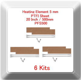 6 Heating Element 5 mm +6 PTFI Sheets For Impulse Sealer 20"  / 500mm PFS500