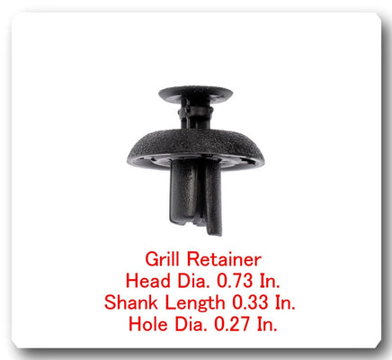 100 Pc Grill Retainer Head 0.73" Shank Length 0.33" Hole 0.27" Fits: lexus Toyot