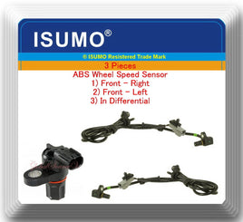 3 ABS Wheel Speed Sensor Front L/R & in Differential For:Ram 2500 3500 00-02 4WD