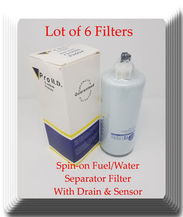 6 x Fuel/Water Separator Filter FS19596 Fits: Freightliner Kenworth Peterbilt