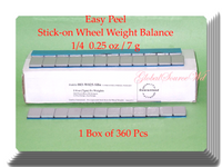 360 Pcs (1 Box of 360)  Easy Peel Stick on Wheel Weight Balance 1/4 0.25oz 7g