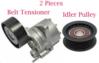 2 Pcs Belt Tensioner & Idler Pulley Fits:Sprinter 2500 3500 Mercedes E320 02-06