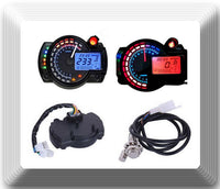 15000 RMP Motorcycle Speedometer Gauge Universal LCD Digit Tachometer Odometer