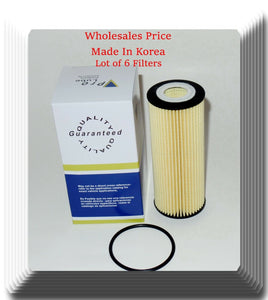 6 Pieces SOE1389 Made In Korea Engine Oil Filter Fits: Mercedes Benz 2011-2020 