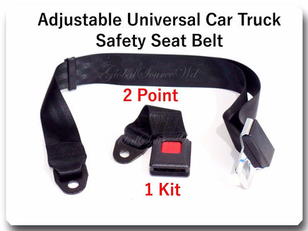 1 Kit Adjustable Universal Car Truck 2 Point Seat Belt Lap Safety Belt 