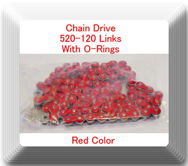 With O-Ring Drive Chain Red Color 520-120  ATV Motorcycle 520 Pitch 120 Links