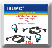 2x ABS Wheel Speed Sensor W/Connectors Front L & R Fits: Astro Safari 03-05 RWD