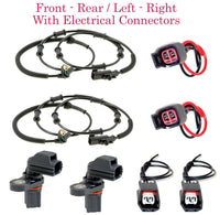 4 ABS Wheel Speed Sensor & Connector Front Rear L/R For RAM4500 RAM5500 08-12