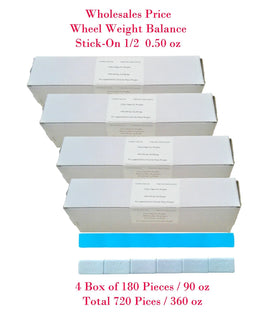 4 Box Stick On Wheel Weight Balance 0.50 oz 1/2oz 14g Total 720 Pieces / 360 oz