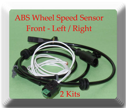 2 ABS Wheel Speed Sensor W/Connectors Front Left & Right Fits Tiida Versa 07-18