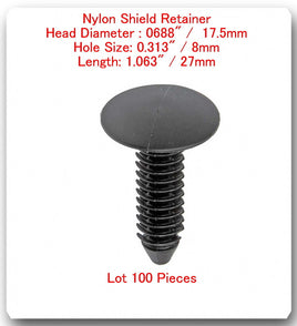 100 Pc Nylon Shield Retainer Head 17.5mm Hole 8mmmm L:27mm fits:GM 10121502