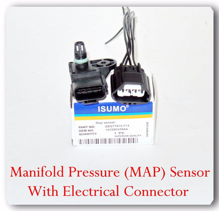 Manifold Pressure (MAP) Sensor With Connector Fits:Ford Lincoln Mazda Mercury