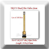 100 x TR573 Truck Tire Valve Stem For Wheels 22.5 /24.5 Rim Φ.625".Holes L:4.5"