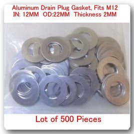 LOT 500 Aluminum Oil Drain Plug Gasket ID:12MM OD:22MM  Fits: Acura Honda