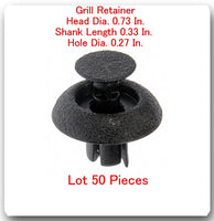 50 Pc Grill Retainer Head 0.73" Shank Length 0.33". Hole 0.27" Fits: lexus Toyot