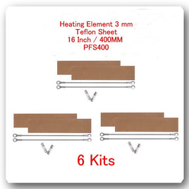 6 Heating Elements 3mm + 6 PTFI Sheet For Impulse Sealer 16" / 400mm PFS400
