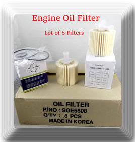 Lot of  6 Engine Oil Filter CH9972 Fits: OEM# 04152YZZA1 Lexus Scion Toyota