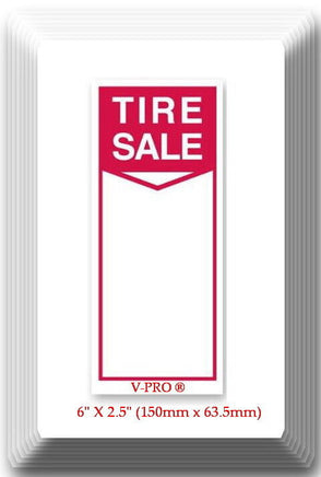 Tire Label - Tire SaleI 1 Roll of 250 Stickers 6" X 2.5" (150mm x 63.5mm)