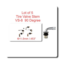 5 Pcs VS8 90 DEGREE ANGLE METAL/CHROME TIRE VALVE STEMS HIGH PRESSURE BOLT IN