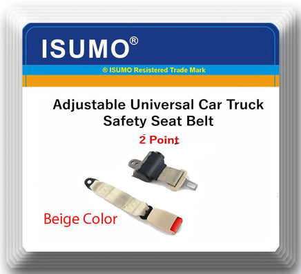 1 Kit Adjustable Universal Car Truck 2 Point Beige Seat Belt Lap Safety Belt 