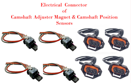 8x Connector of Camshaft Adjuster Magnet & Camshaft Position Sensor Fit Mercedes