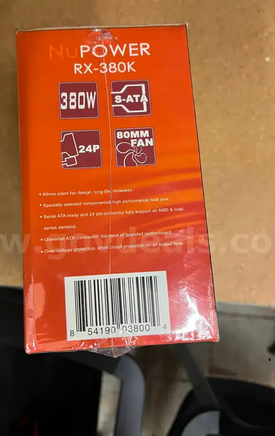 NuPOWER RX-380K 380W ATX12V SATA Connection Computer Power Supply Brand New