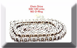 (No-Ring) Drive Chain Chrome Plated 530 x120 Link For Suzuki GSXR 1000 GSX-R750 